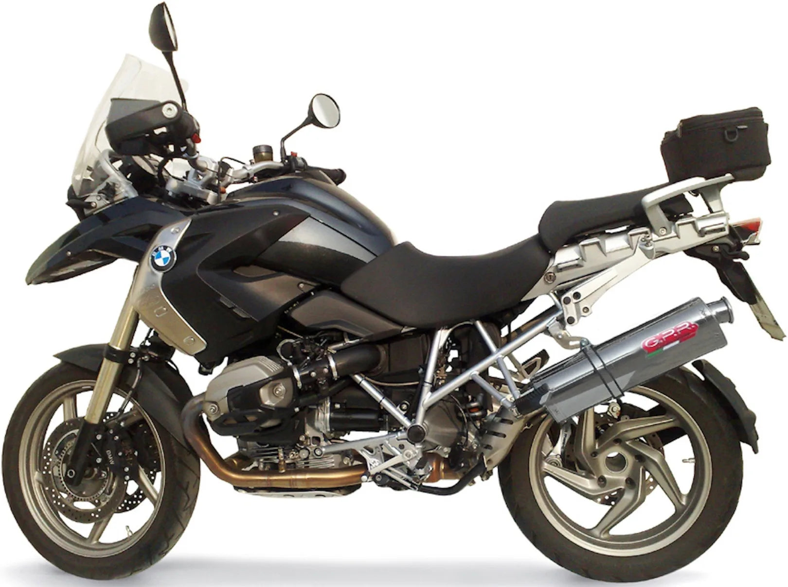 Complete Non-Catalytic Exhaust System With Sound Certification Trioval Stainless Steel - Gpr Compatible With Bmw R 1200 Gs - Adventure (2010-2012)