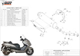 Complete Catalytic Exhaust System With Sound Certification Urban Stainless Steel - Mivv Compatible With Yamaha Majesty 400 (2007-2014)