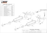 Dual Non-Catalytic Exhaust System With Sound Certification Suono Steel Black Carbon - Mivv Compatible With Ducati Monster 696 (2008-2014)