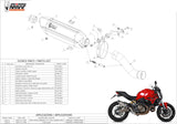 Non-Catalytic Exhaust Tip With Sound Certification Suono Steel Black Carbon - Mivv Compatible With Ducati Monster 821 (2014-2017)