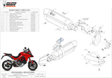 Exhaust Tip With Noise Certification Suono Stainless Steel Carbon - Mivv Compatible With Ducati Multistrada 1200 (2015-2017)