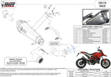 Non-Catalytic Exhaust Tip With Sound Certification Delta Race Steel Black Carbon - Mivv Compatible With Ducati Hypermotard 939 (2016-2018)