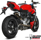 Catalytic Exhaust Tip With Sound Certification Delta Race Stainless Steel Carbon - Mivv Compatible With Ducati Streetfighter V2 (2022-2024)