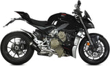 Dual Exhaust System Without Catalytic Converters And Without Sound Certification X-M1 Steel Black - Mivv Compatible With Ducati Streetfighter V4 (2020-2022)