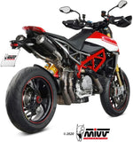 Dual Exhaust System Without Catalytic Converters And Without Sound Certification Mk3 Carbon - Mivv Compatible With Ducati Hypermotard 950 - Sp - Rve (2021-2024)