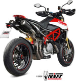 Dual Non-Catalytic Exhaust System With Sound Certification Mk3 Carbon - Mivv Compatible With Ducati Hypermotard 950 - Sp - Rve (2021-2024)