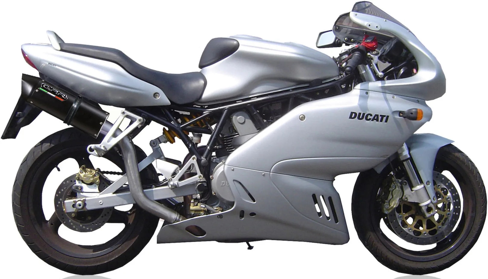 Dual Exhaust System With Sound Certification Furore Aluminium Black - Gpr Compatible With Ducati Super Sport 750 S (2001-2002)