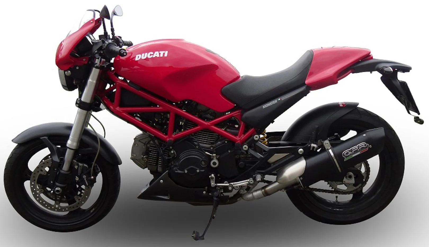 Dual Exhaust System With Sound Certification Furore Aluminium Black - Gpr Compatible With Ducati Monster 1000 (2003-2005)