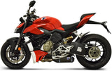 Dual Exhaust System Without Sound Certification Titanium Black Aluminium Cap - Termignoni Compatible With Ducati Streetfighter V4 (2020-2021)