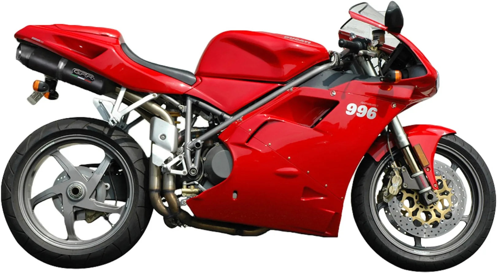 Exhaust Tip With Noise Certification Furore Aluminium Black - Gpr Compatible With Ducati 996 - S - Sps (1998-2001)