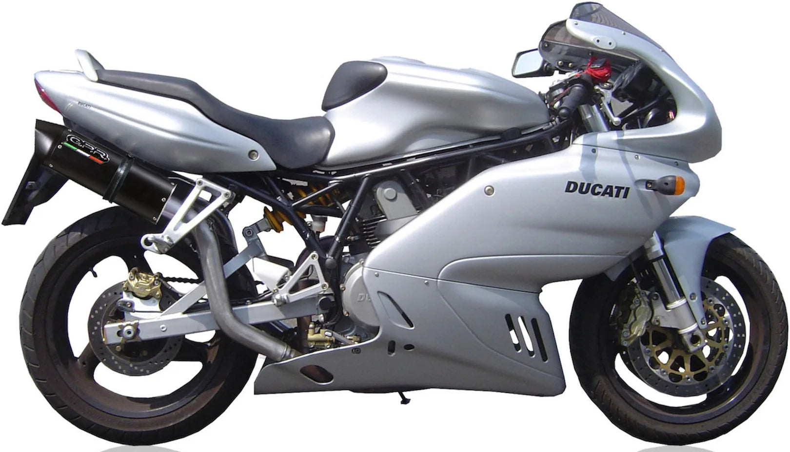 Dual Exhaust System With Sound Certification Furore Aluminium Black - Gpr Compatible With Ducati Super Sport 1000 Ss (2003-2006)