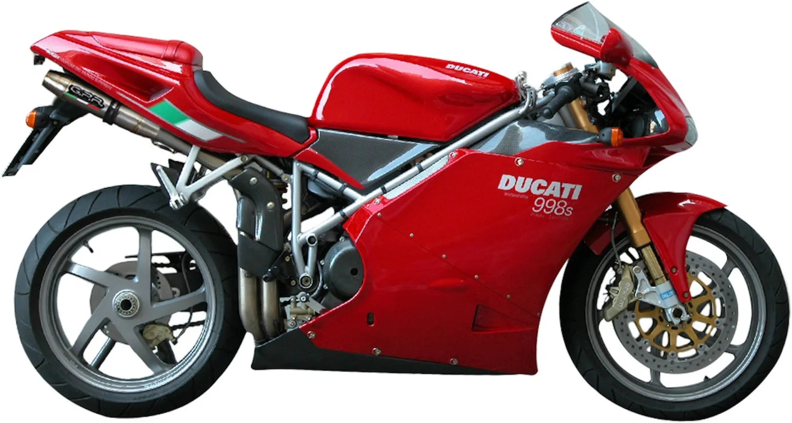 Dual Exhaust System With Sound Certification Deeptone Stainless Steel - Gpr Compatible With Ducati 998 - R - Fe (2001-2004)
