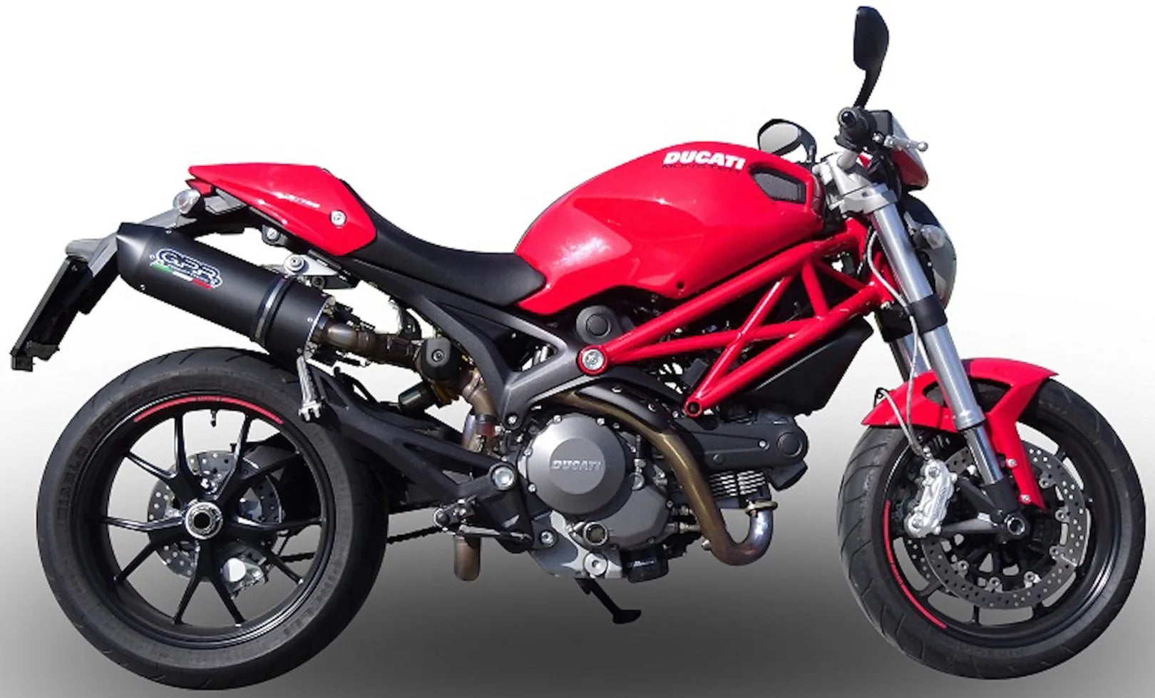 Dual Exhaust System With Sound Certification Furore Aluminium Black - Gpr Compatible With Ducati Monster 796 (2010-2014)