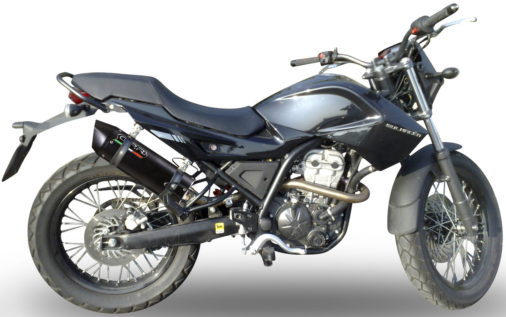 Exhaust Tip With Noise Certification Furore Aluminium Black - Gpr Compatible With Derbi Mulhacèn (2006-2011)