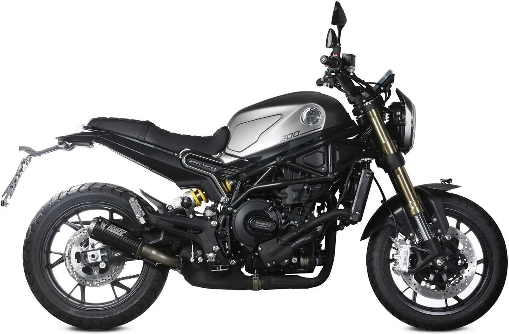 Uncatalysed Exhaust System Without Sound Certification Mk3 Carbon - Mivv Compatible With Benelli Leoncino 800 (2022-2024)