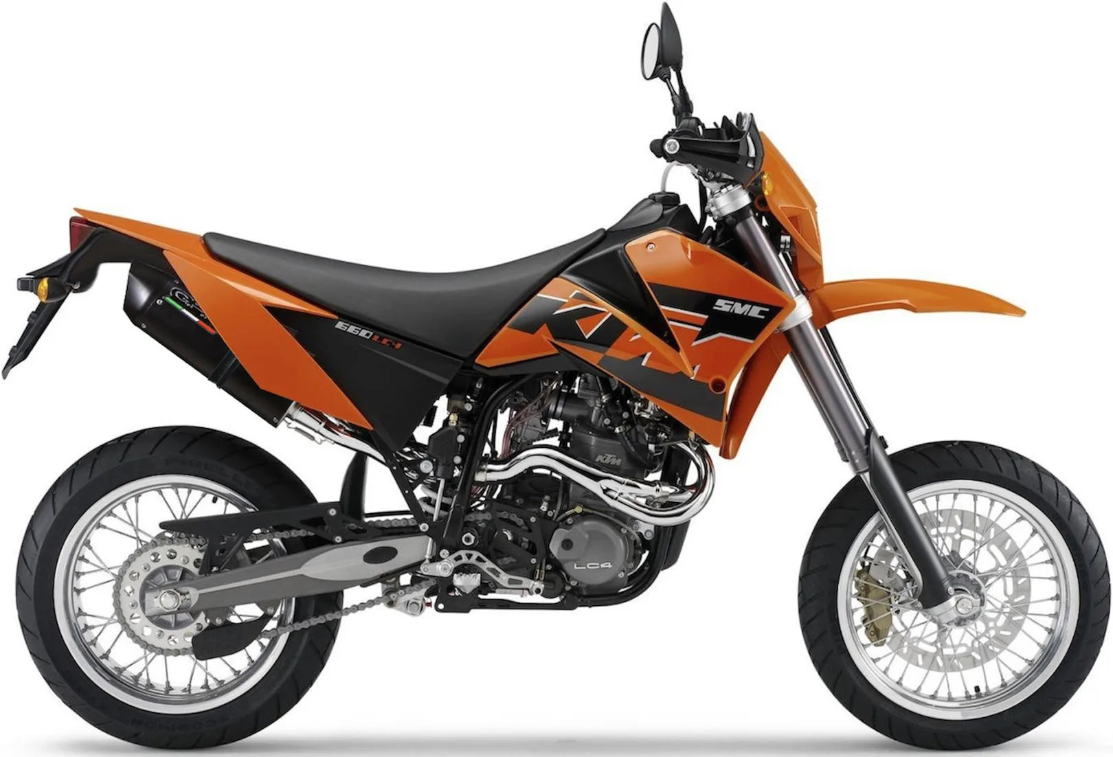 Exhaust Tip With Noise Certification Furore Aluminium Black - Gpr Compatible With Ktm 660 Smc (2002-2004)