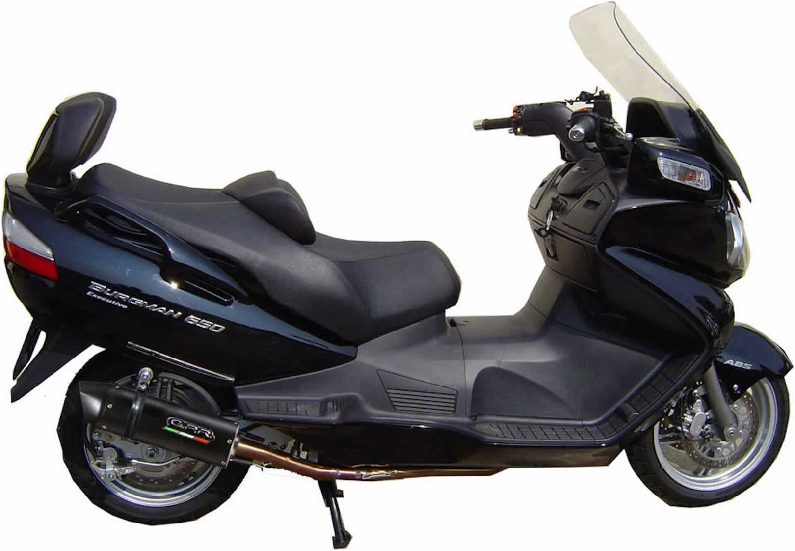 Complete Non-Catalytic Exhaust System With Sound Certification Furore Aluminium Black - Gpr Compatible With Suzuki An 650 Burgman (2002-2012)