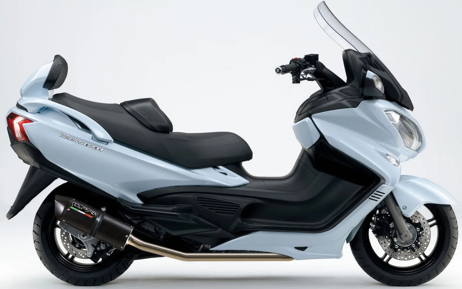 Complete Catalytic Exhaust System With Sound Certification Furore Aluminium Black - Gpr Compatible With Suzuki An 650 Burgman (2013-2016)