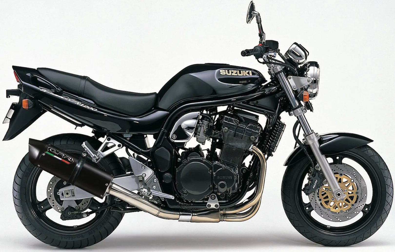 Exhaust Tip With Noise Certification Furore Aluminium Black - Gpr Compatible With Suzuki Gsf 400 Bandit (1991-1997)
