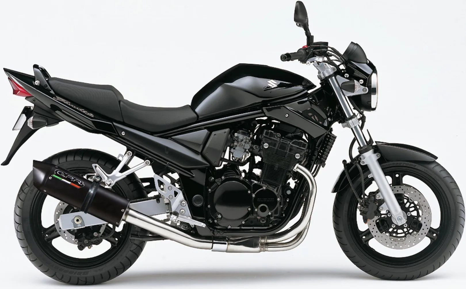Catalytic Exhaust Tip With Sound Certification Furore Aluminium Black - Gpr Compatible With Suzuki Gsf 650 Bandit - S (2005-2006)