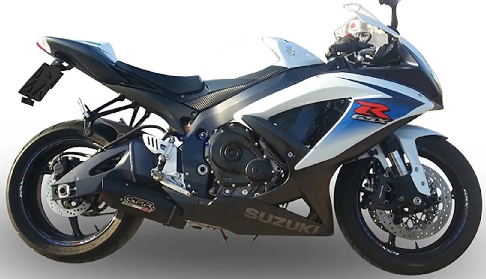 Catalytic Exhaust Tip With Sound Certification Furore Aluminium Black - Gpr Compatible With Suzuki Gsx-R 600 K6 (2006-2007)