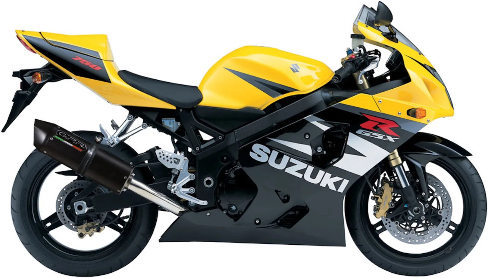 Catalytic Exhaust Tip With Sound Certification Furore Aluminium Black - Gpr Compatible With Suzuki Gsx-R 750 Srad (2004-2005)