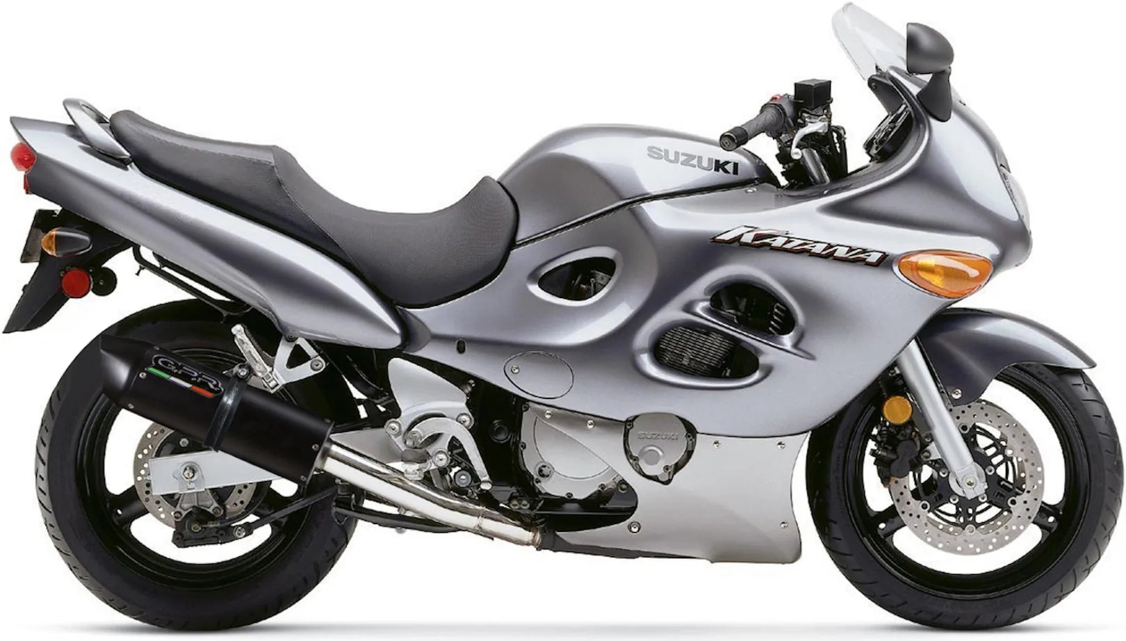 Exhaust Tip With Noise Certification Furore Aluminium Black - Gpr Compatible With Suzuki Gsx 750 F (1998-2004)