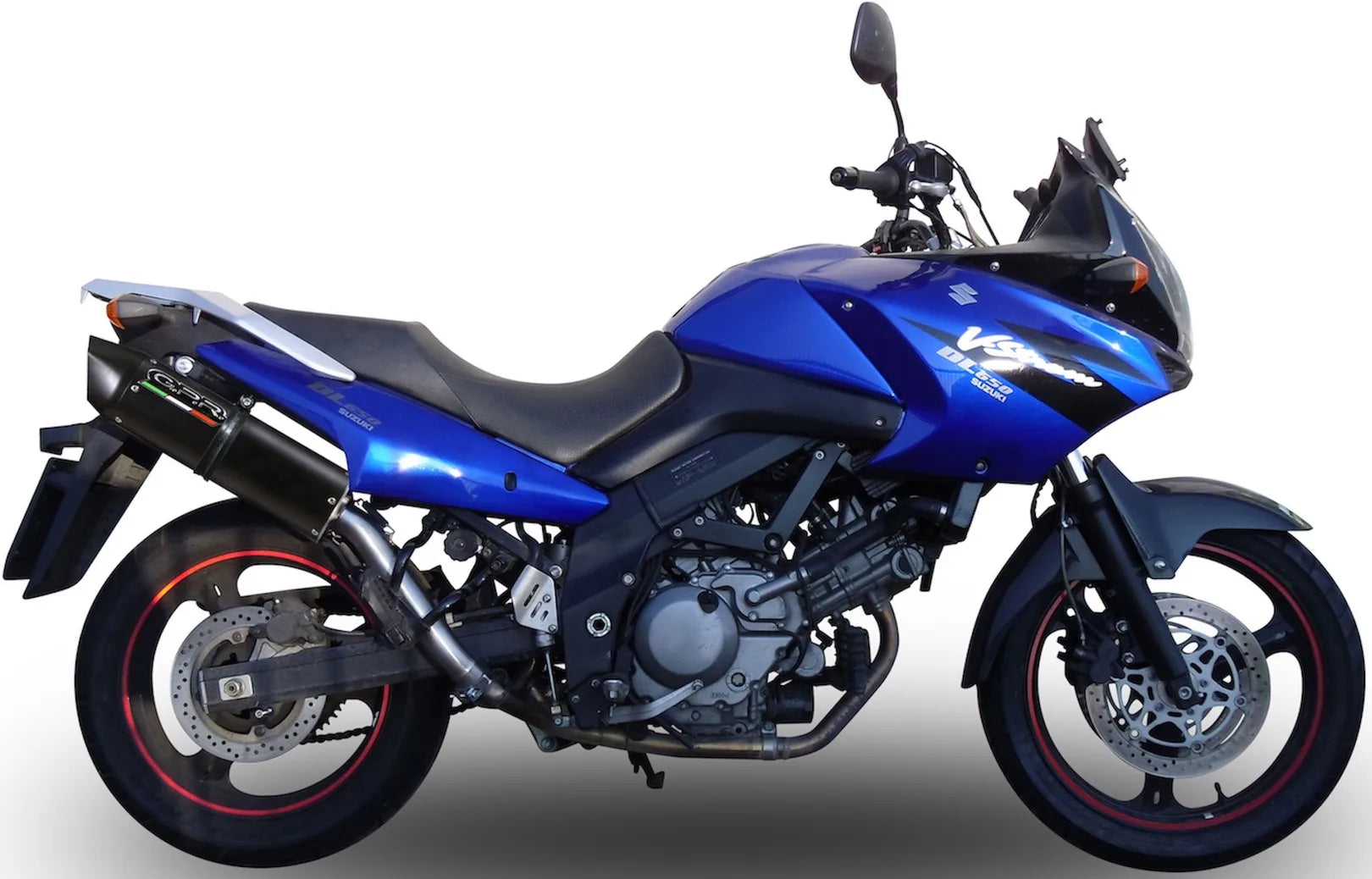 Catalytic Exhaust Tip With Sound Certification Furore Aluminium Black - Gpr Compatible With Suzuki V-Strom Dl 650 (2004-2011)