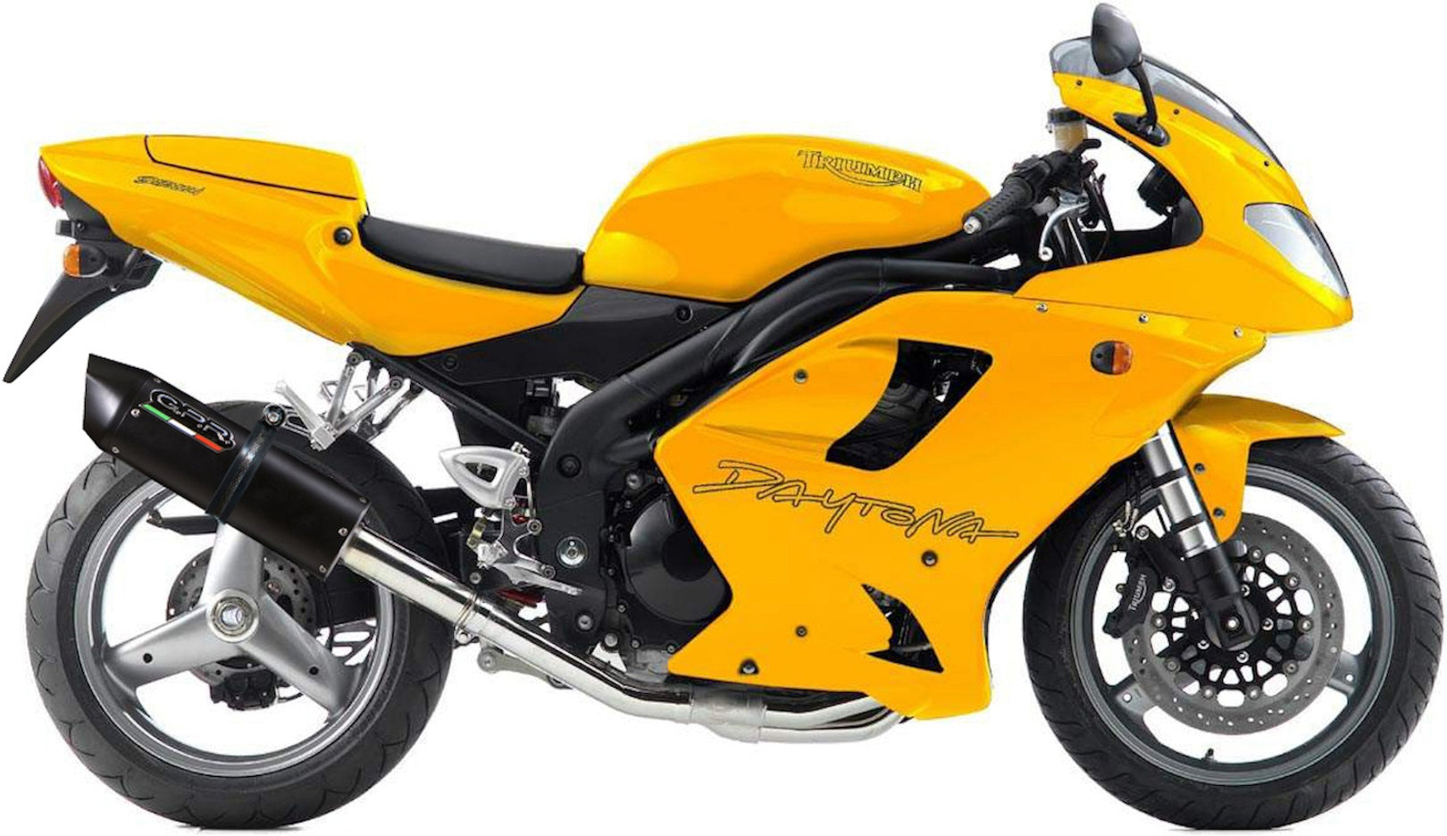 Exhaust Tip With Noise Certification Furore Aluminium Black - Gpr Compatible With Triumph Daytona 955 (1999-2001)
