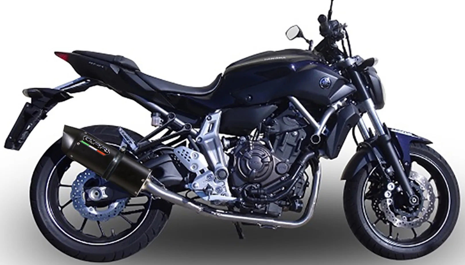 Complete Non-Catalytic Exhaust System With Sound Certification Furore Aluminium Black - Gpr Compatible With Yamaha Mt-07 (2014-2016)