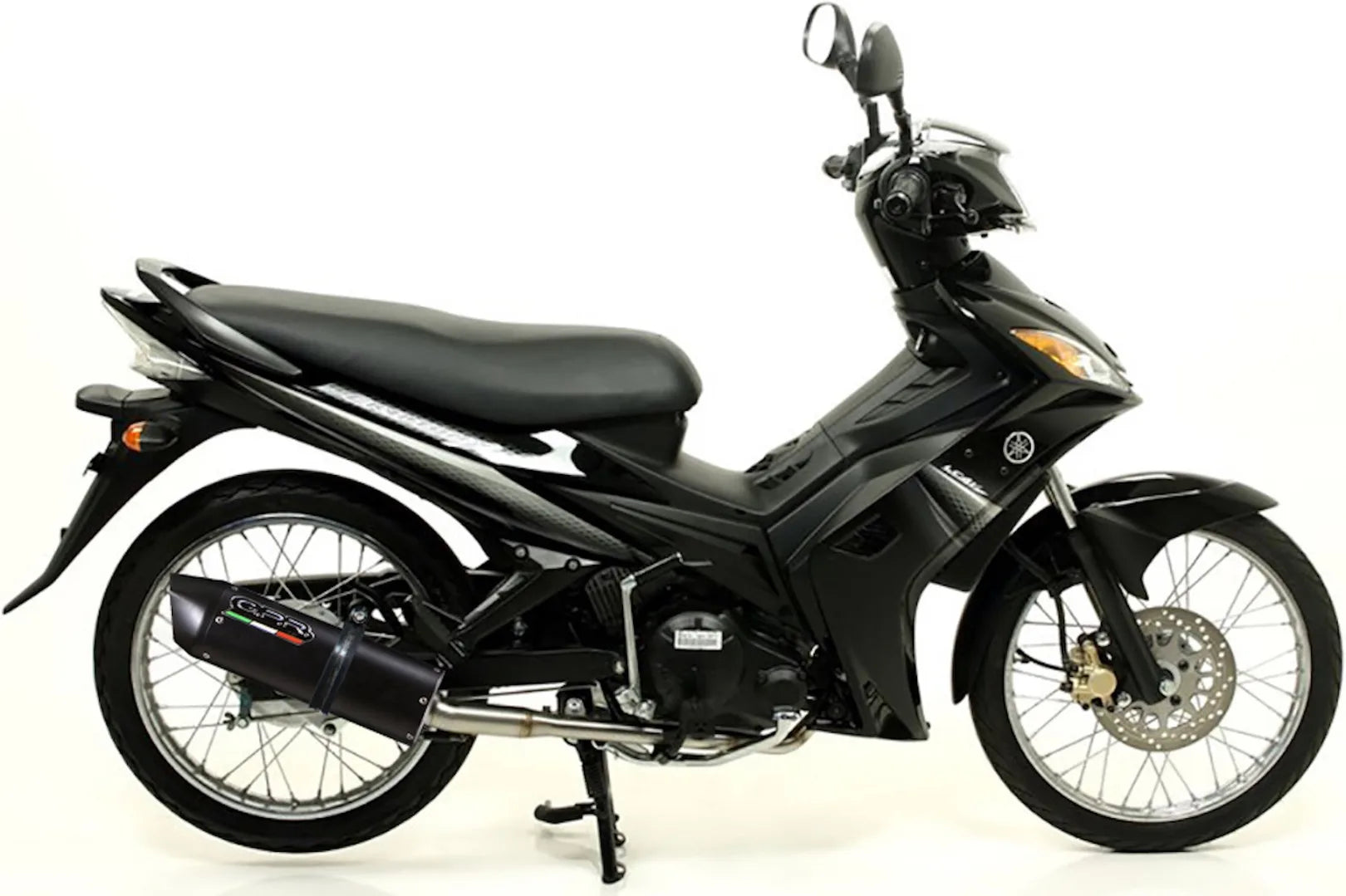 Complete Non-Catalytic Exhaust System With Sound Certification Furore Aluminium Black - Gpr Compatible With Yamaha T135 Spark Lc4V (2005-2012)