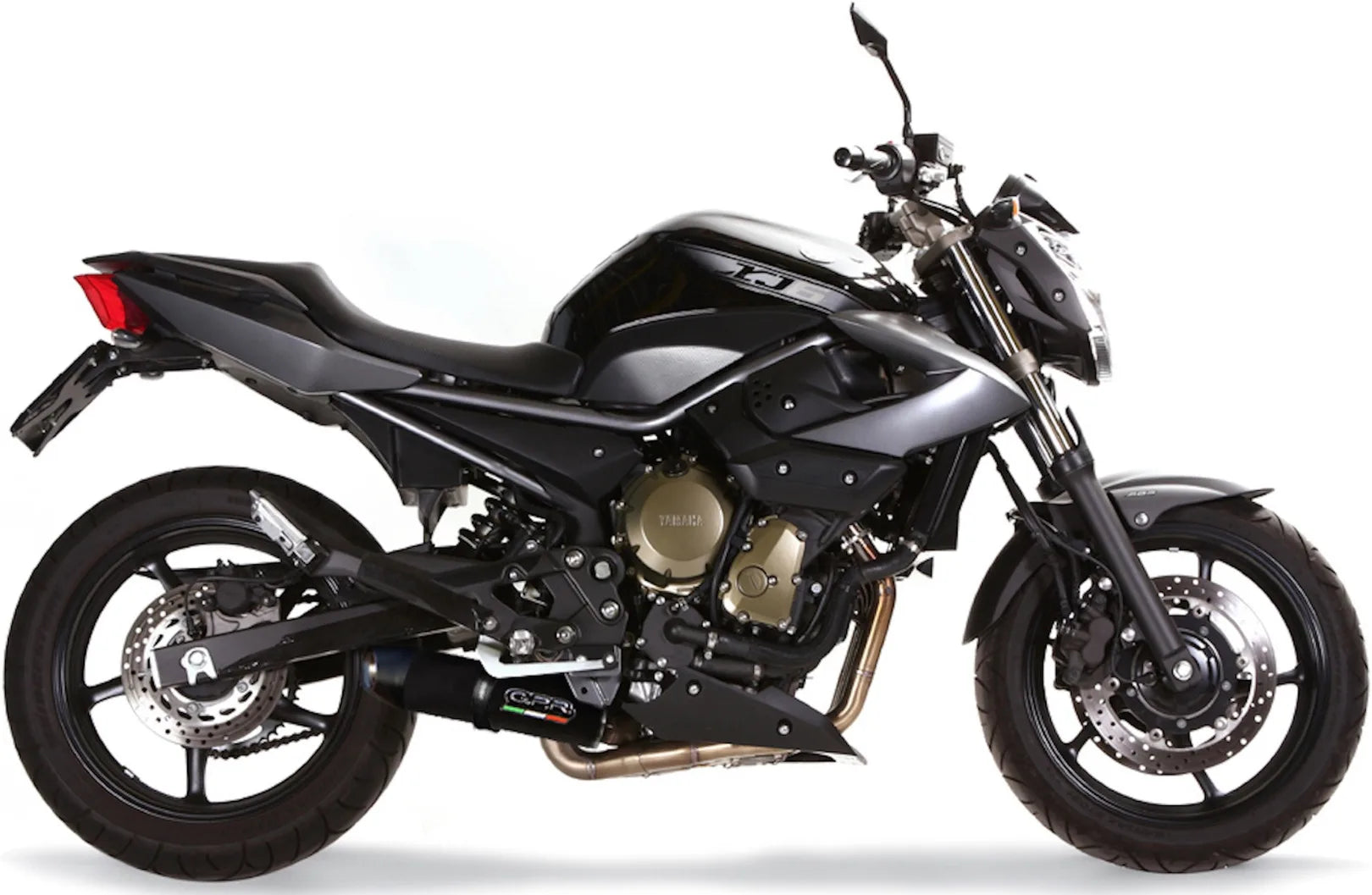 Complete Catalytic Exhaust System With Sound Certification Furore Aluminium Black - Gpr Compatible With Yamaha Xj 6 - 600 Diversion (2009-2015)