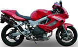 Dual Exhaust System With Sound Certification Furore Aluminium Black - Gpr Compatible With Honda Vtr 1000 F Firestorm (1997-2007)