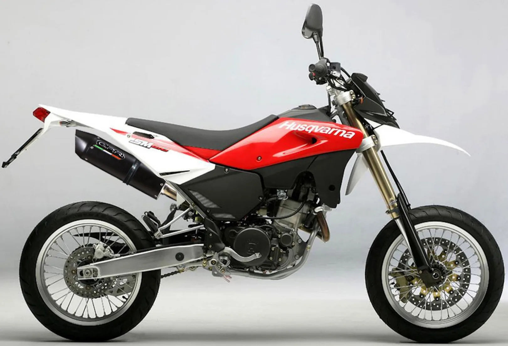 Exhaust Tip With Noise Certification Furore Aluminium Black - Gpr Compatible With Husqvarna Te 610 E - Sm (2005-2006)