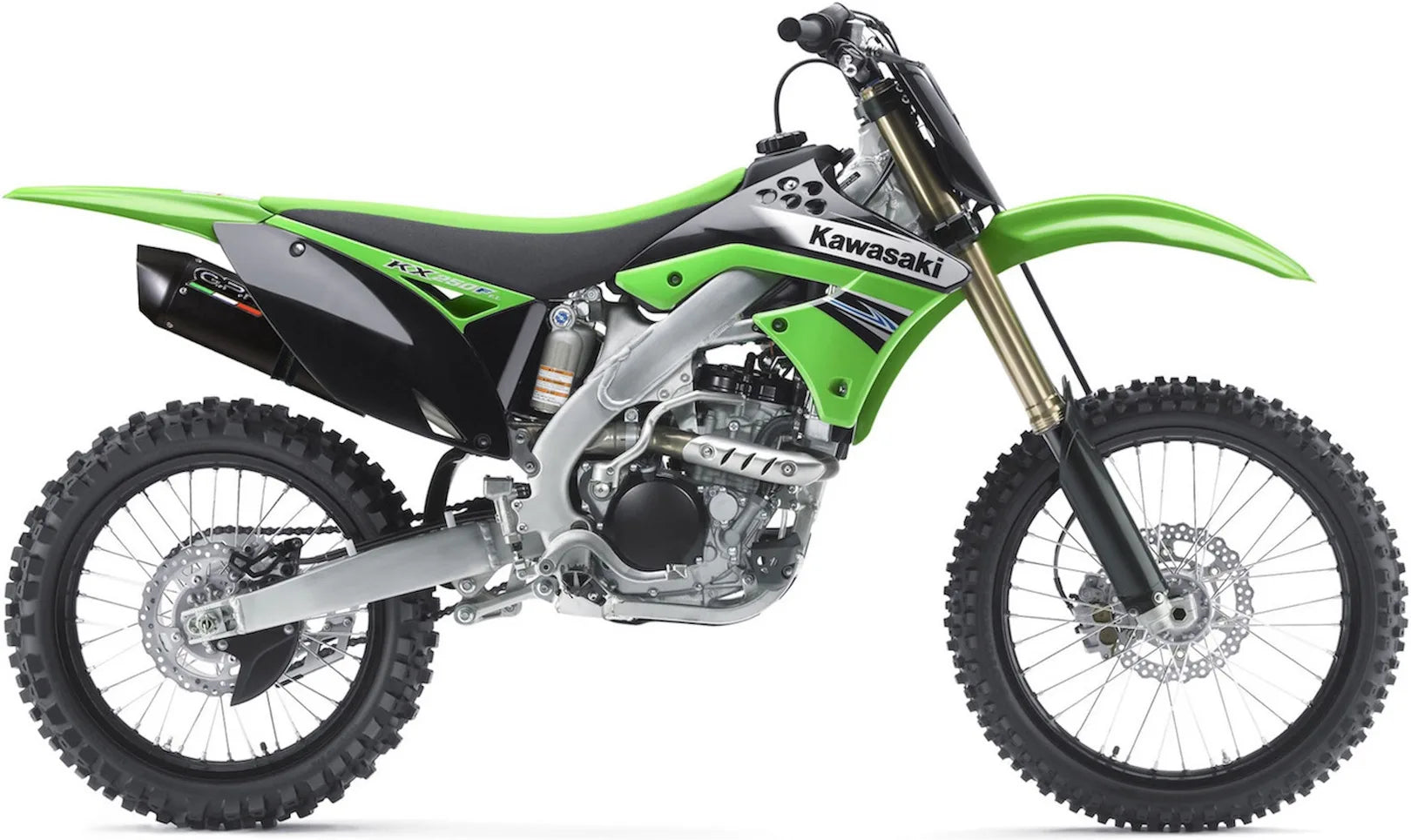 Complete Non-Catalytic Exhaust System With Sound Certification Furore Aluminium Black - Gpr Compatible With Kawasaki Kx 250 F (2004-2008)