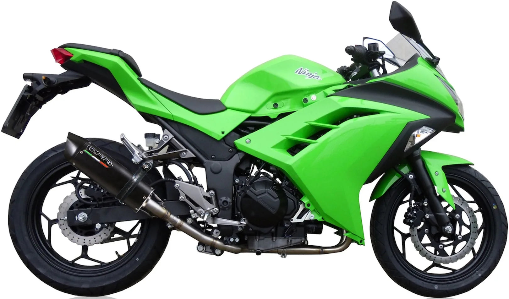 Complete Catalytic Exhaust System With Sound Certification Furore Aluminium Black - Gpr Compatible With Kawasaki Ninja 300 R (2012-2017)