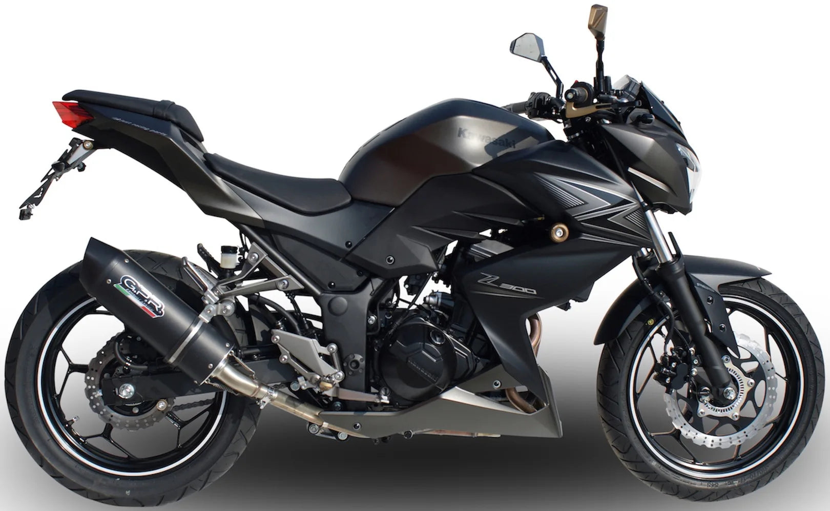 Exhaust Tip With Noise Certification Furore Aluminium Black - Gpr Compatible With Kawasaki Z 300 (2014-2017)