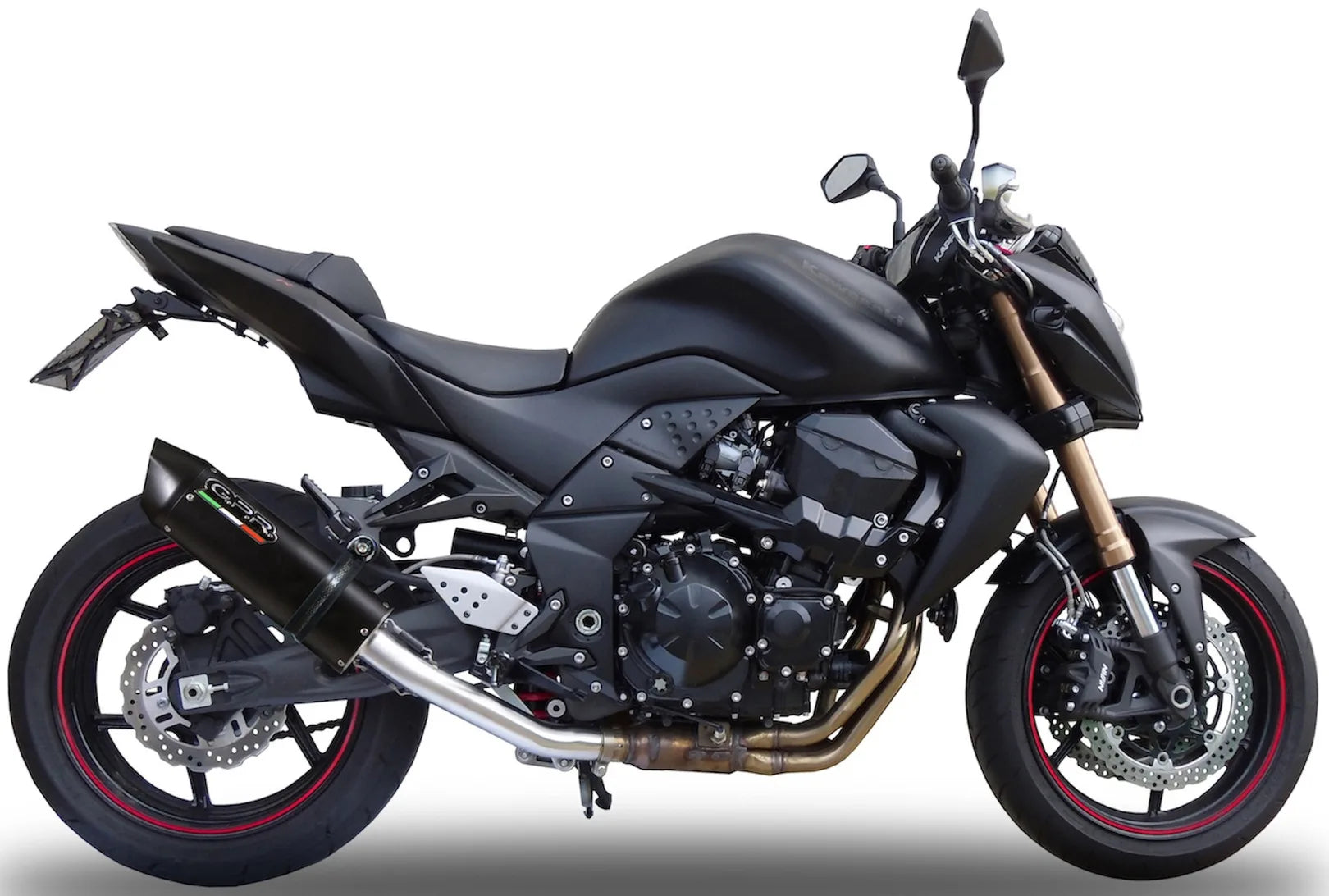 Exhaust Tip With Noise Certification Furore Aluminium Black - Gpr Compatible With Kawasaki Z 750 - R (2007-2014)