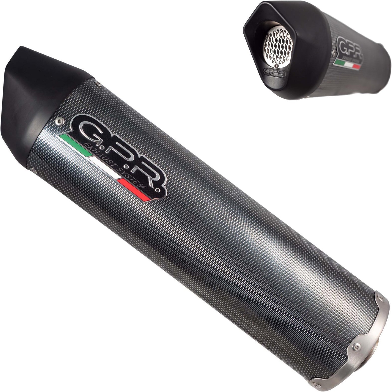 Complete Non-Catalytic Exhaust System With Sound Certification Furore Carbon Look - Gpr Compatible With Rieju Mrx - Smx 125 (2002-2008)