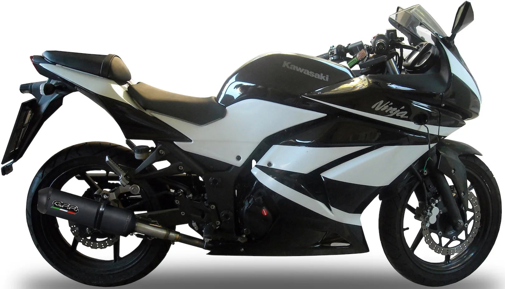 Exhaust Tip With Noise Certification Ghisa Black Stainless Steel - Gpr Compatible With Kawasaki Ninja 250 R (2007-2014)