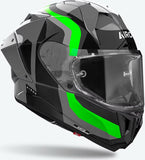 Full-Face Motorcycle Helmet Airoh Gp800 - Gp8C33 Hpc Carbon Fluorescent Green Gloss Competition Size Xs