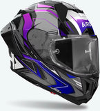 Full-Face Motorcycle Helmet Airoh Gp800 - Gp8Mu18 Hpc Carbon Gloss Blue Must Size L