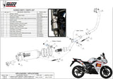 Complete Catalytic Exhaust System With Sound Certification Oval Carbon Carbon - Mivv Compatible With Honda Cbr 125 R (2011-2016)