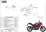 Exhaust Tip With Noise Certification Gp Steel Black - Mivv Compatible With Honda Cb 500 F (2016-2018)