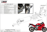 Exhaust Tip With Noise Certification Oval Carbon Carbon - Mivv Compatible With Honda Vfr 800 F (2014-2020)