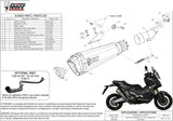 Exhaust Tip With Noise Certification Delta Race Steel Black Carbon - Mivv Compatible With Honda X-Adv 750 (2017-2024)