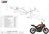 Exhaust Tip With Noise Certification Suono Steel Black Carbon - Mivv Compatible With Honda Cb 500 F (2019-2024)