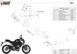 Complete Exhaust System Without Catalytic Converter And Without Sound Certification Mk3 Carbon - Mivv Compatible With Honda Cb 125 R (2018-2020)