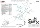 Exhaust Tip With Noise Certification Dakar Stainless Steel - Mivv Compatible With Honda Crf 1100 L Africa Twin (2020-2023)