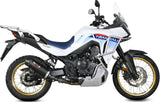 Complete Non-Catalytic Exhaust System With Sound Certification Oval Steel Black Carbon - Mivv Compatible With Honda Xl 750 Transalp (2023-2024)